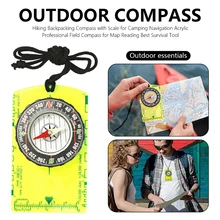 

Drawing Scale Compass Folding Map Ruler Buckle Car Camping Hiking Pointing Guide Portable Handheld Compass