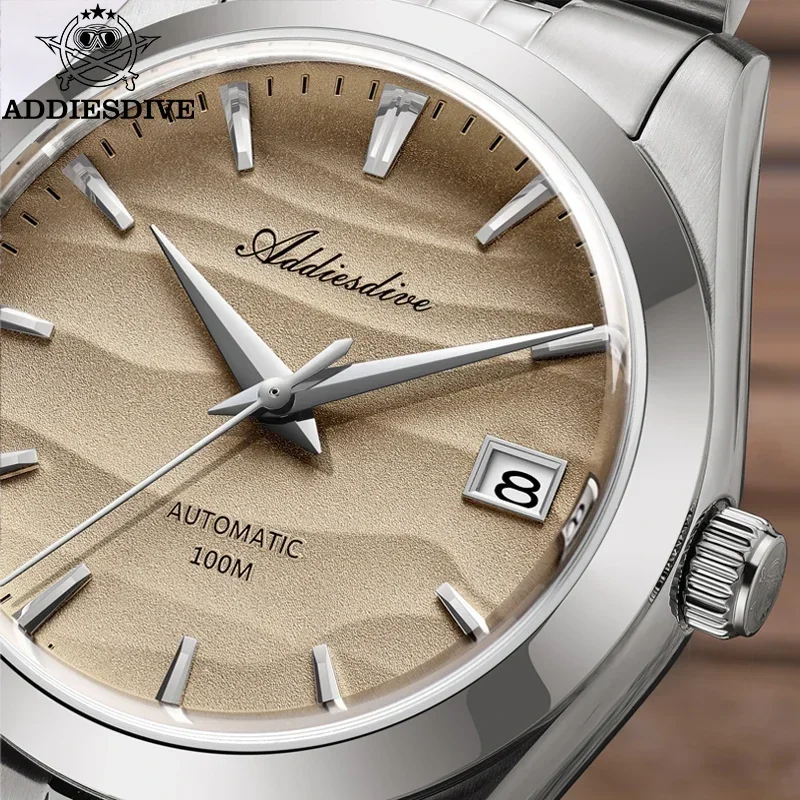 ADDIESDIVE NEW AD2059 Desert Dial NH35A Automatic Watch Classic 100M Dive Mens Mechanical Watches Wristwatch 39mm Relojes Hombres mechanical watch diver watch