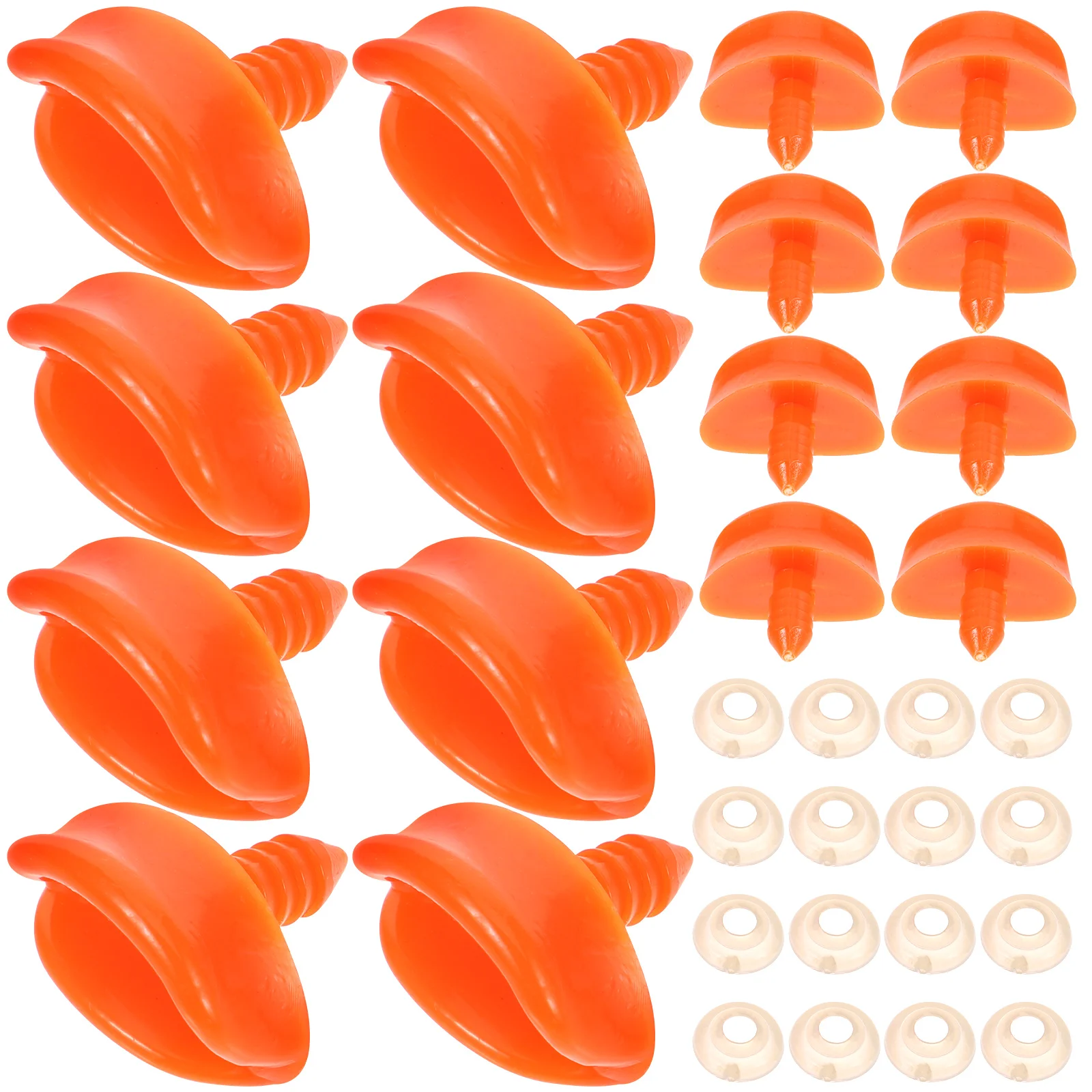 

50pcs DIY Mouth Plush with Gasket 24mm Replacement for Kids Craft Supplies Orange
