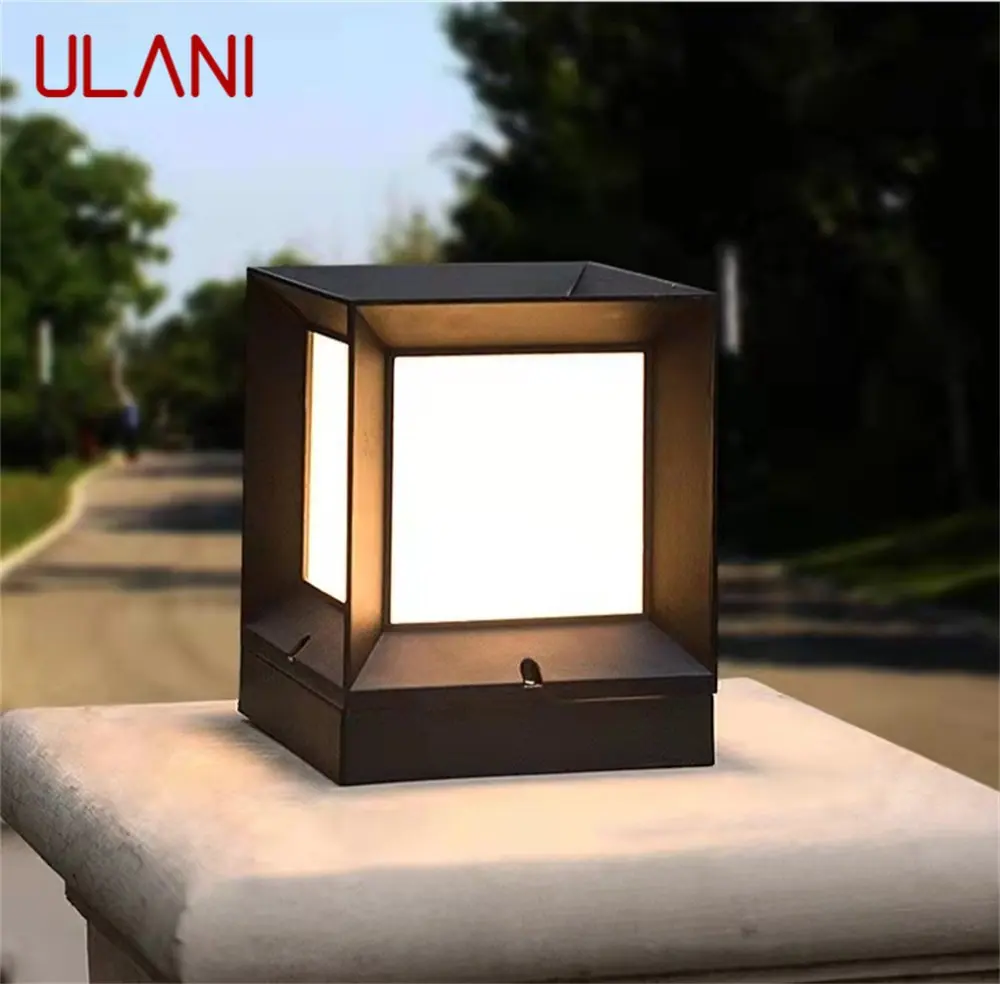 ULANI Outdoor Solar Cube Light LED Waterproof Pillar Post Lamp Fixtures for Home Garden Courtyard