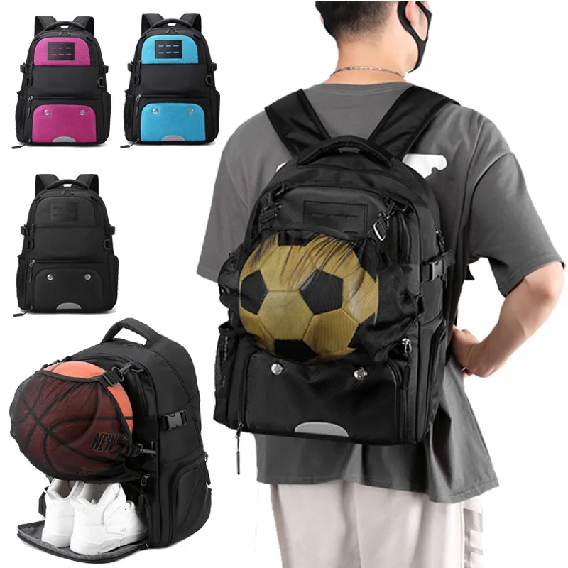 

Korean Men Pocket Basketball Bag New Multi-functional Fashion Training Student School Bag Basketball Backpack with Shoes Bag