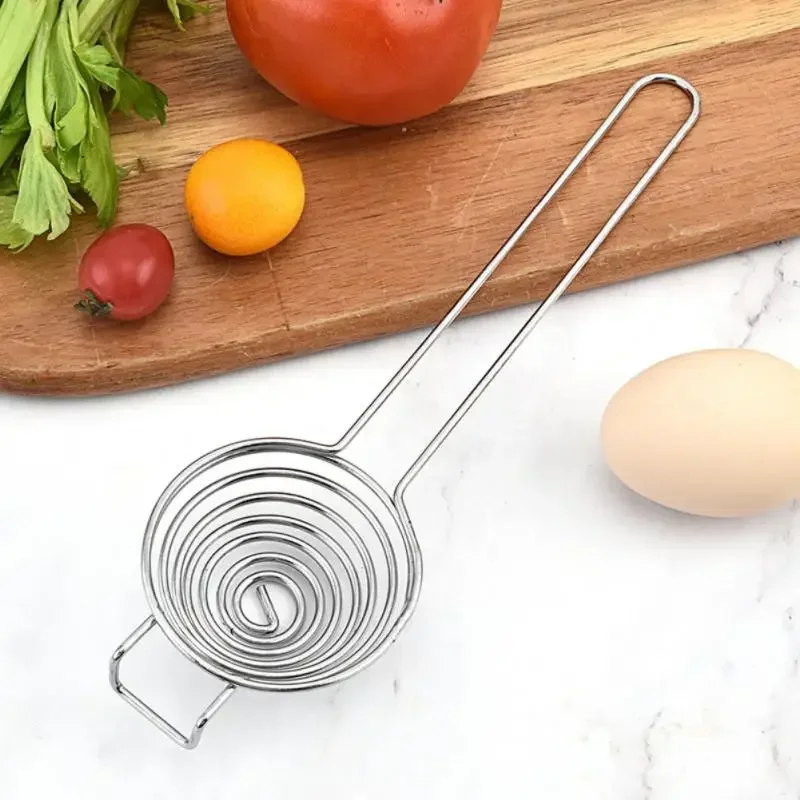 Portable Spiral Stainless Steel Egg White Separator with Long Handle Household Egg Tools Kitchen Accessories