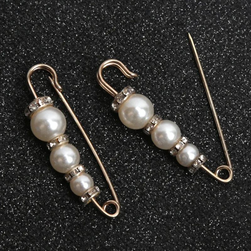 6pcs Women Fashion Pearl Brooch for Women Waist Tighting Clip Safety Pin Sweater Cardigan Buckle Girls Clothes DIY Accessories