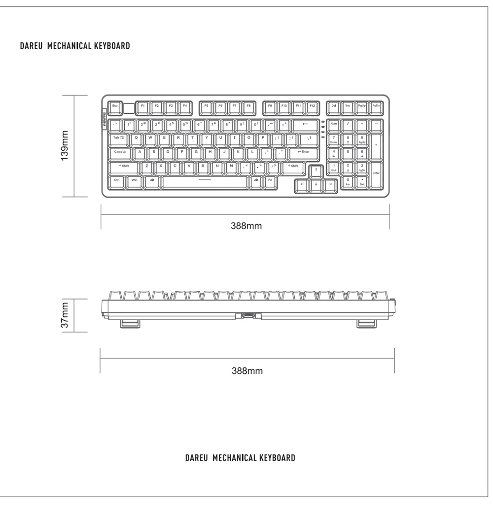 DAREU Wired Mechanical PC Gaming Keyboard Linear Switch 98 Keys Hotswappable Gasket Structure RGB Macro Set KB Gamer Accessories keyboard on pc