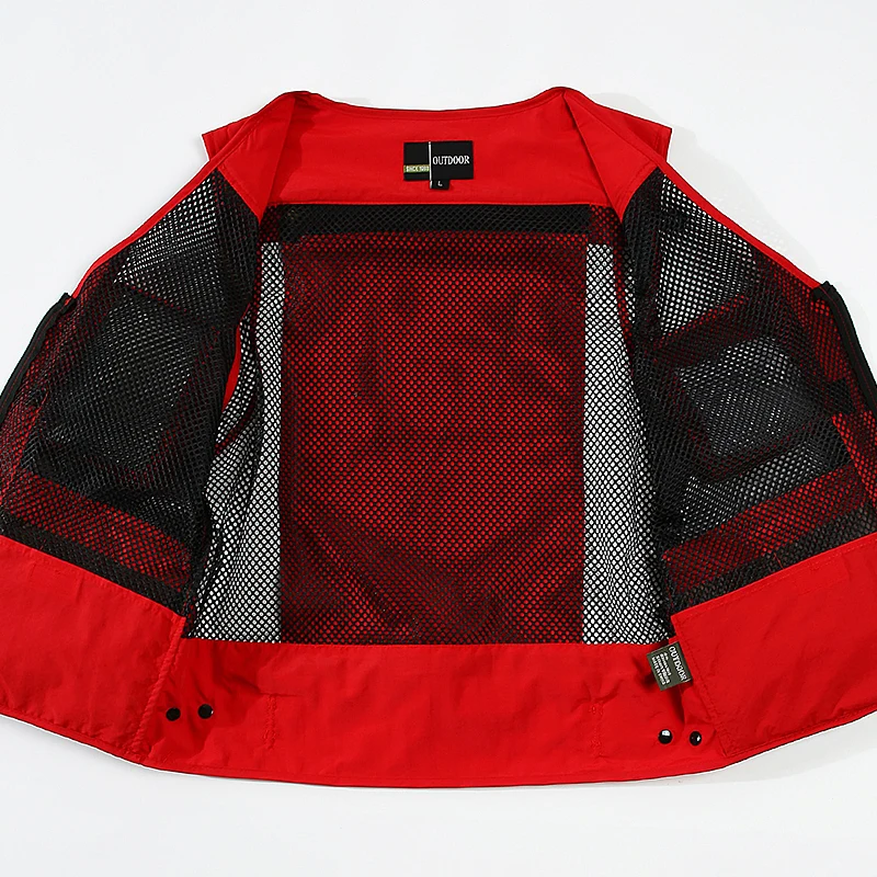 Outdoor Men Multi Pocket Vest Tactical Webbed Gear Coat Photographer Waistcoat Workers Electrician Welder Car Repair Angle Jacke