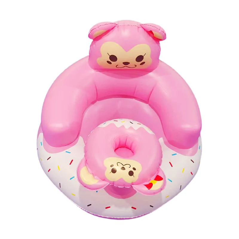 Baby shiny baby inflatable sofa kids puff portable bath chair PVC multifunctional seat practice bidet 2