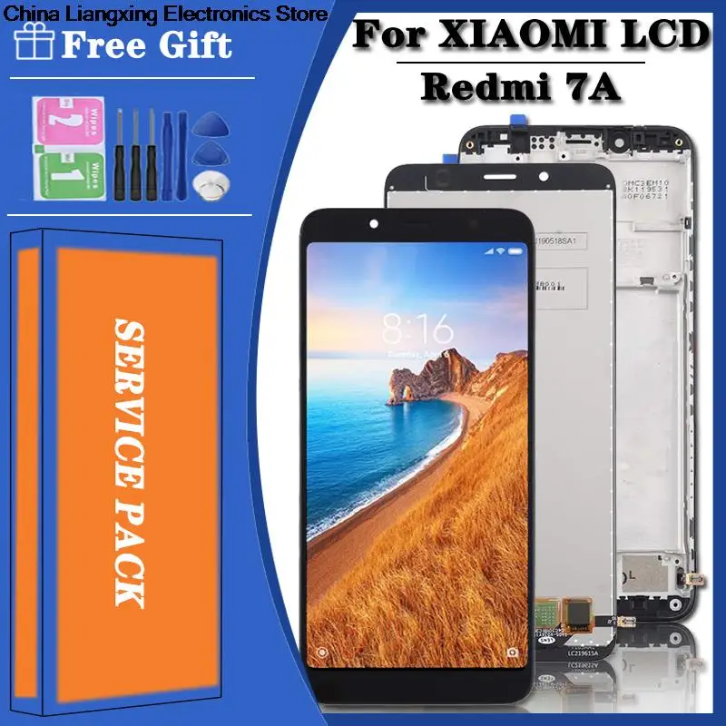 

5.45 " para xiaomi redmi 7a display lcd tela de toque digitador assembléia com quadro para redmi7a lcd mzb7995in m1903c3eg