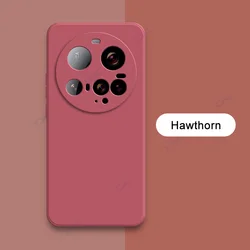 Original Square Liquid Silicone Shockproof Phone Case - Soft Protective Back Cover Coque for Xiaomi 15 Ultra 5G (Hawthorn)