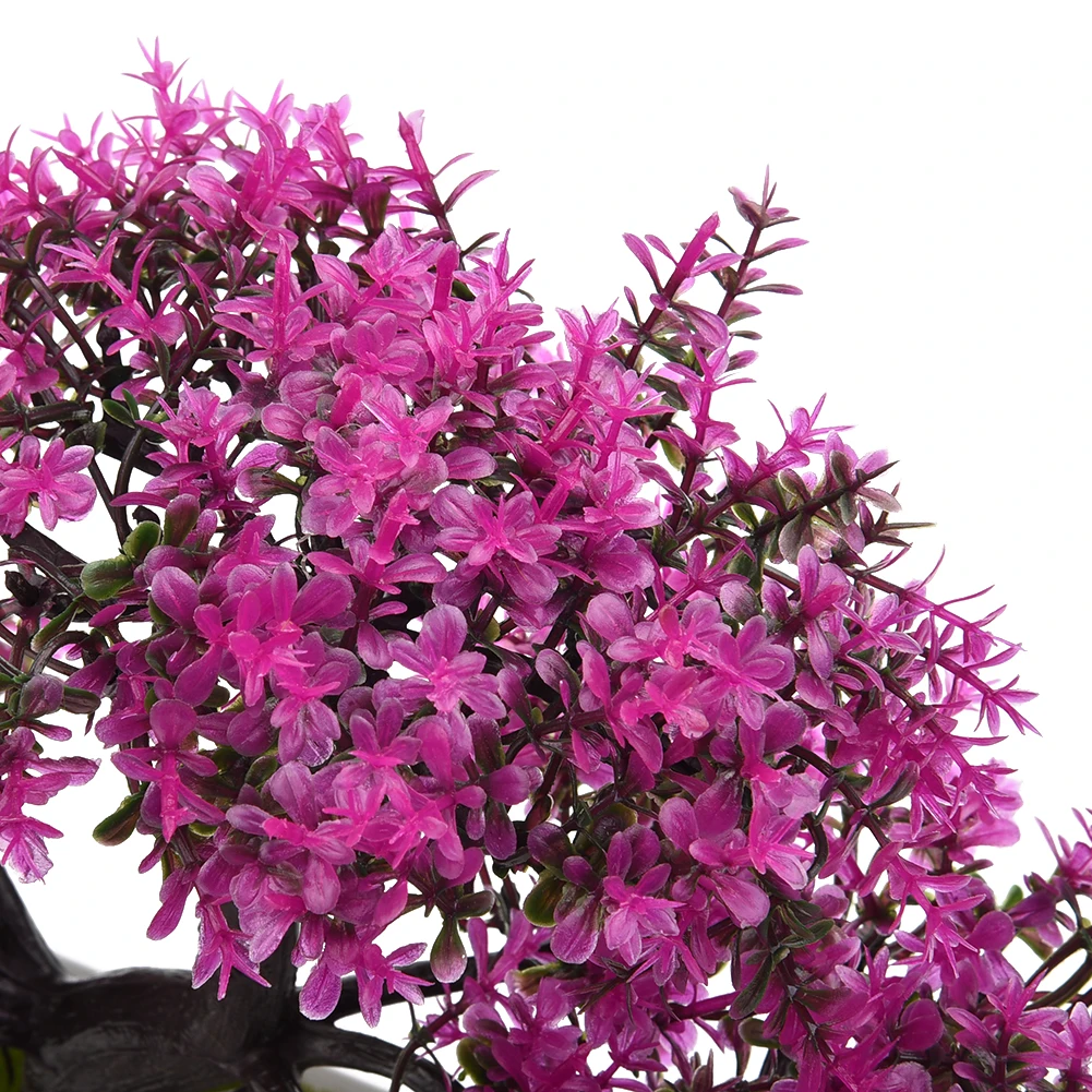 Festival Topfpflanze Simulation dekorative Bonsai Home Office Kiefer Baum Geschenk DIY Ornament Hotel Garten künstliche Bonsai rosa – Detail 14