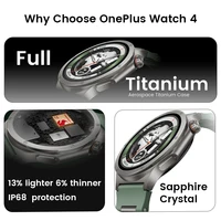 OnePlus Watch 4 Smartwatch 47mm, écran LTPO OLED Display, Corps en Titane intégral de 43g, autonomie jusqu'à 16 Jours, aperçu Bien-être en 60s, Suivi du Sommeil, Plus de 100 Modes Sportifs 5