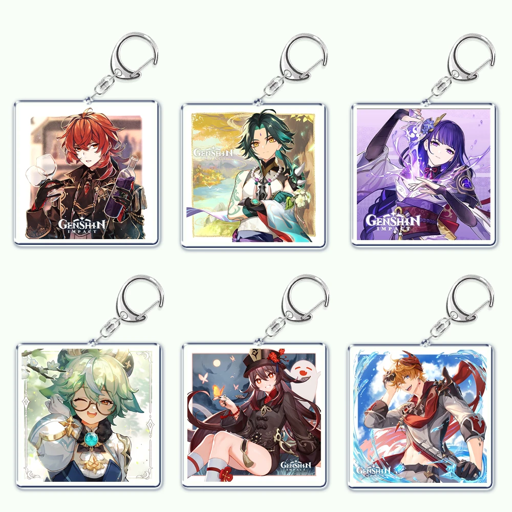 Hot Classic Oil Painting Keychain for Accessories Bag Pendant Van Gogh