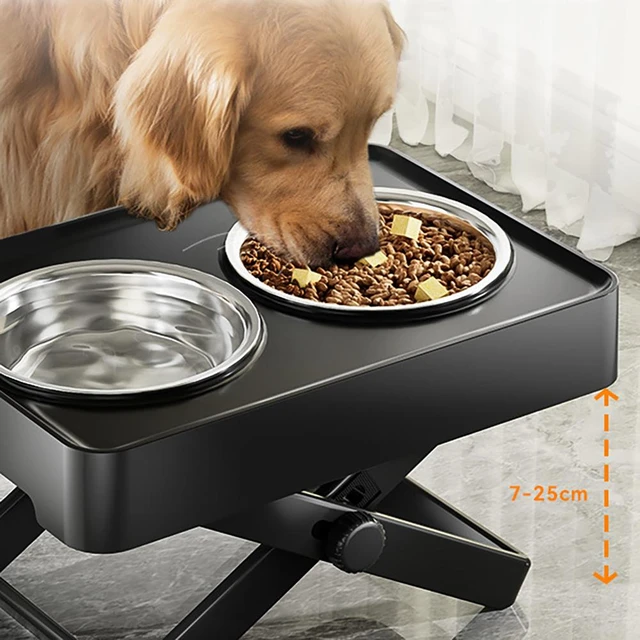 Dropship Dog Raised Bowls With 6 Adjustable Heights Stainless