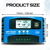 Polestar contrôleur de Charge solaire 12V 24V 60A 80A 100A double USB écran LCD cellule automatique MPPT panneau régulateur de chargeur avec Charge 4