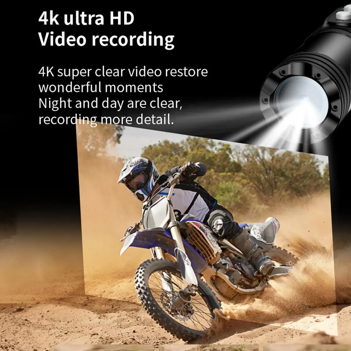 4K Shotgun Video Camera Anti-Shake With WiFi APP Control IP66 Waterproof Helmet Action Camera For Outdoor Adventure Sports