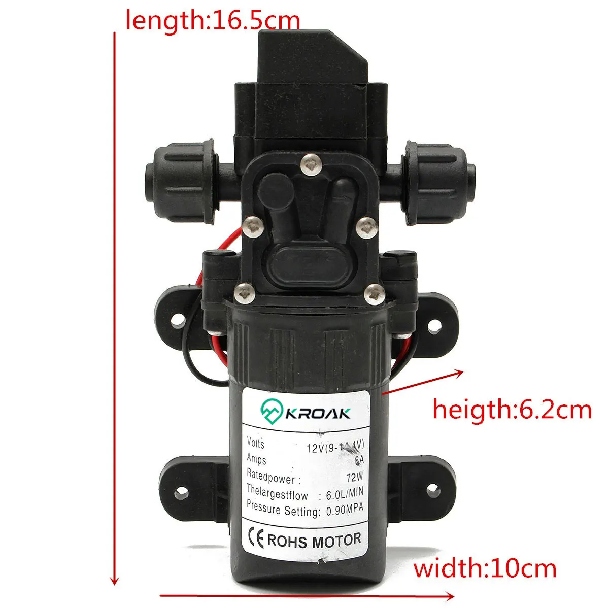 Mophorn Pompe à eau à membrane 12 V, 3 GPM (11,36 L/min), pompe CC à 4