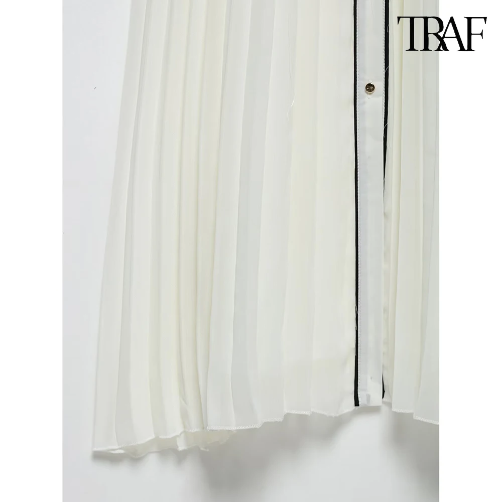 فستان نسائي ملون ذو طيات