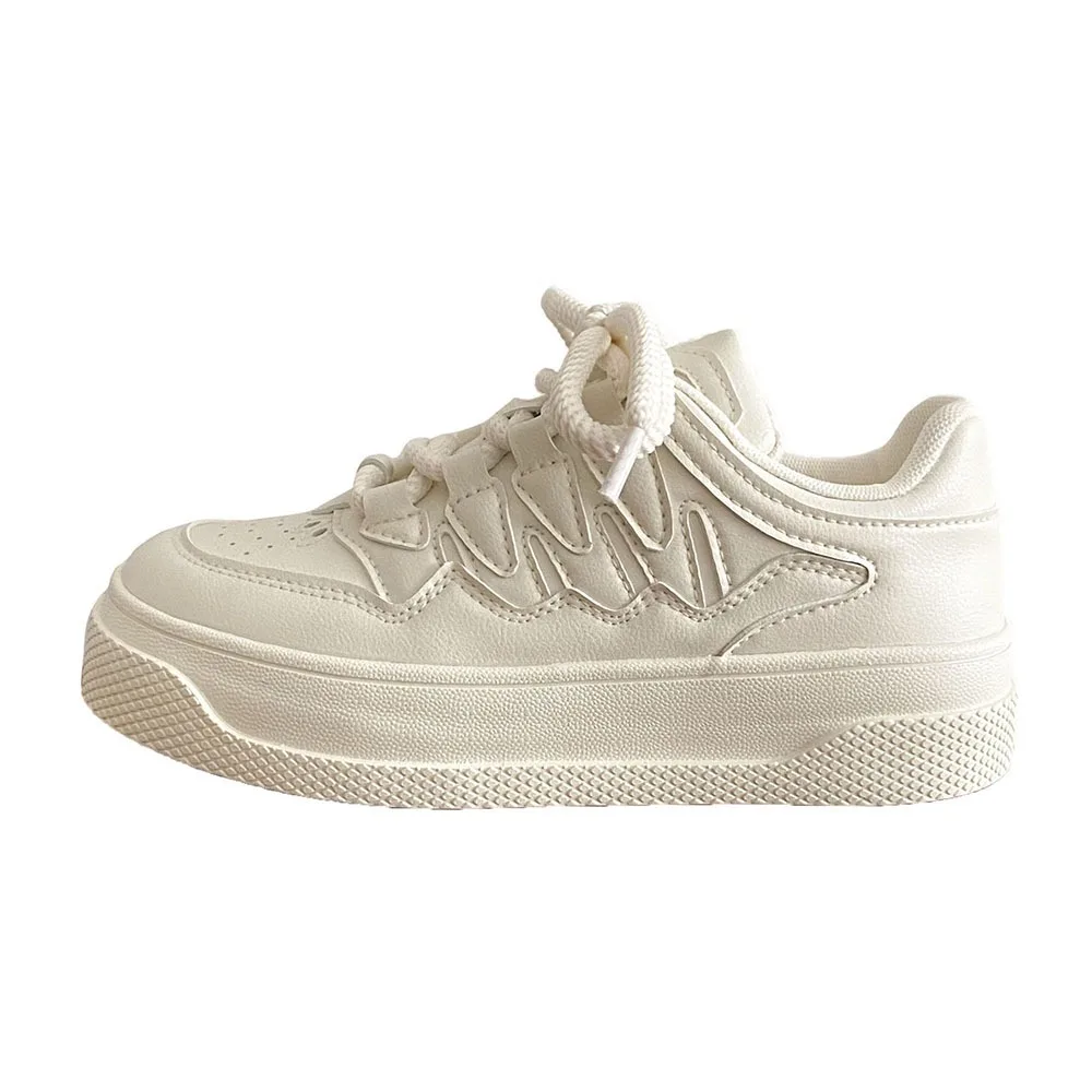 2024 Ins Trendy Customized Thick Sole Retro Women's Sports Shoes Mixed Colors Lacing Comfortable Top Women's Casual Shoes 24-164