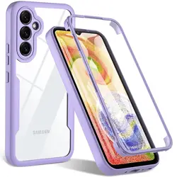 Clear 360 - Degree Full Body Screen Protector Case - Transparent Cover for Galaxy A27 (Purple)