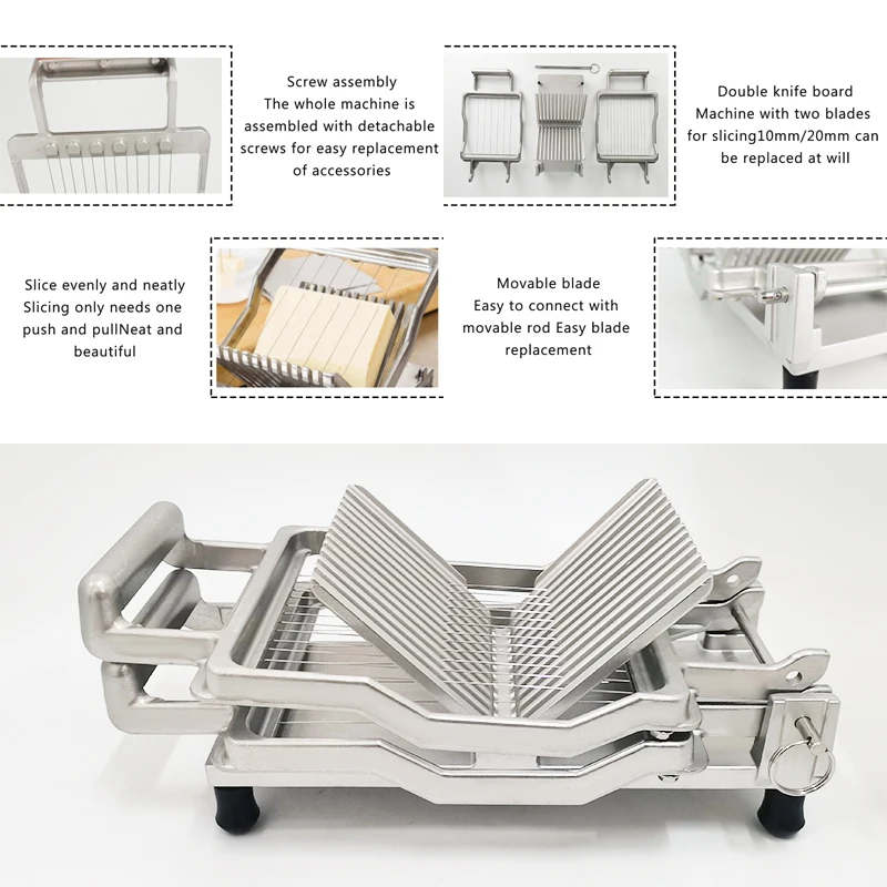 Commercial Cheese Slicer 1cm 2cm Stainless Steel Wire Cheese Cutter Butter  Cutting Board Machine Making Dessert Blade - AliExpress