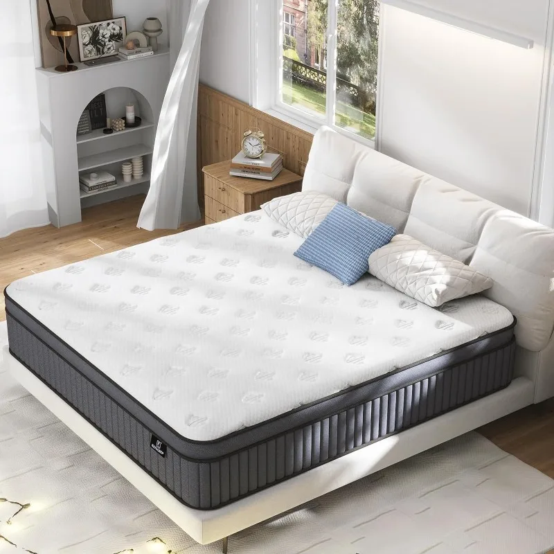 

Mattress - Upgrade Strengthen -Hybrid King Mattress in a Box, Mattress with High density Memory Foam and Independent Pocket