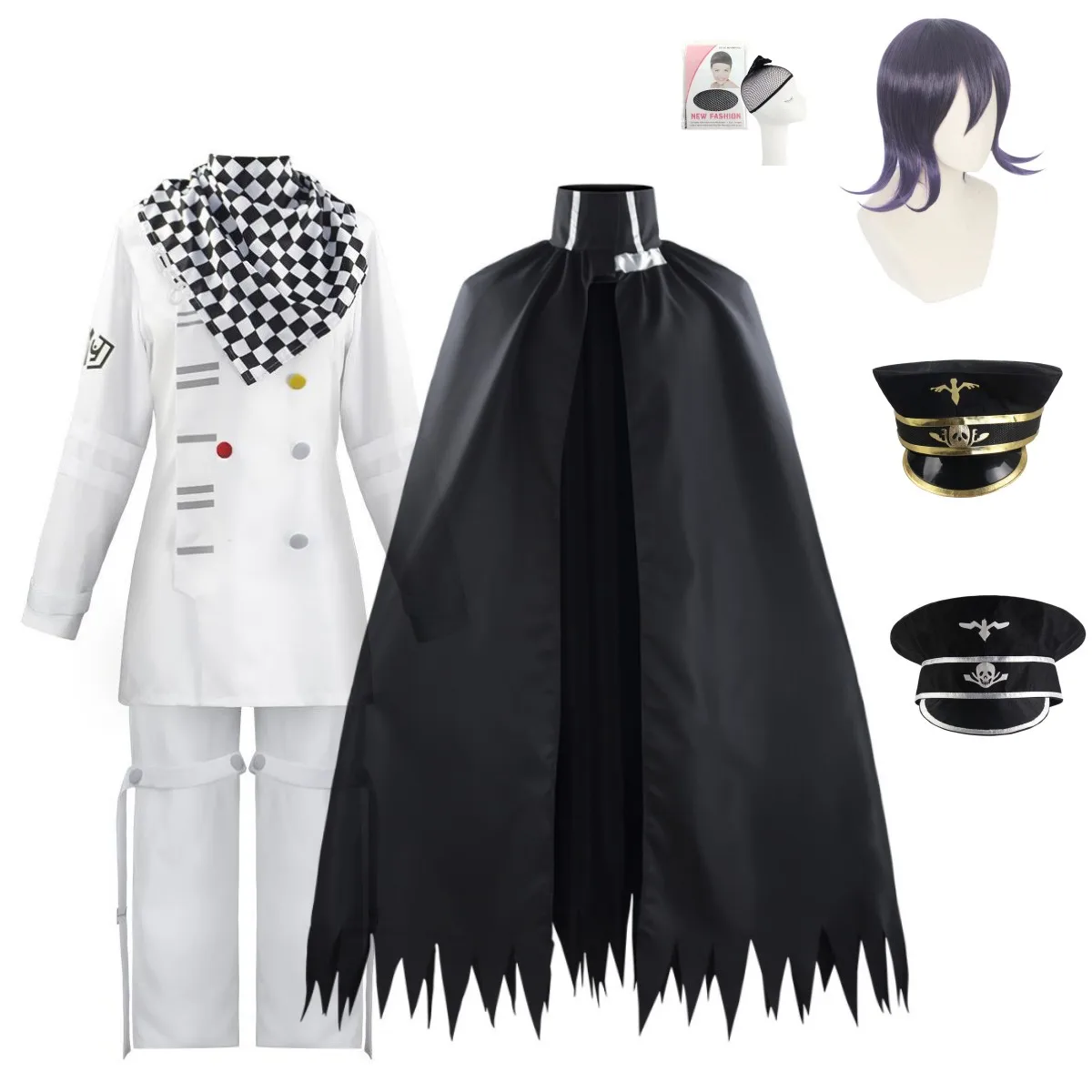 Cosplay Costume Danganronpa V3 Kokichi Oma Cosplay White Uniforms Cloak Full Set Halloween Carnival Party Clothes
