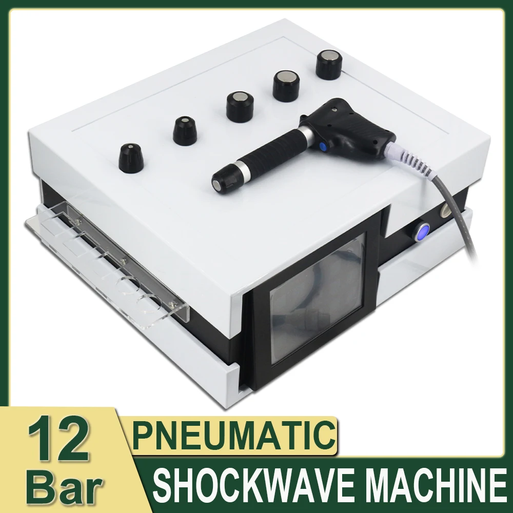 

Professional Pneumatic Shockwave Therapy Machine For ED Treatment Pain Relief 12Bar Shock Wave Body Relax Massager Tennis Elbow