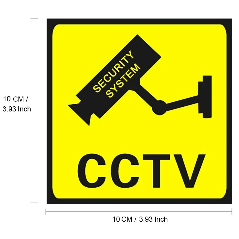 4/8PCS Warning Stickers 24 HOUR VIDEO Surveillance Security Camera Alarm Sticker CCTV Video Warning Tape Home Store School etc. warning stickers