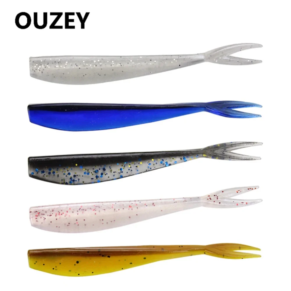 5 Stücke Angelköder Weicher Köder Künstlicher Köder Wurm Predator Tackle JERKBAIT für Hecht und Barsch Swimbait Jigging Kunststoffköder