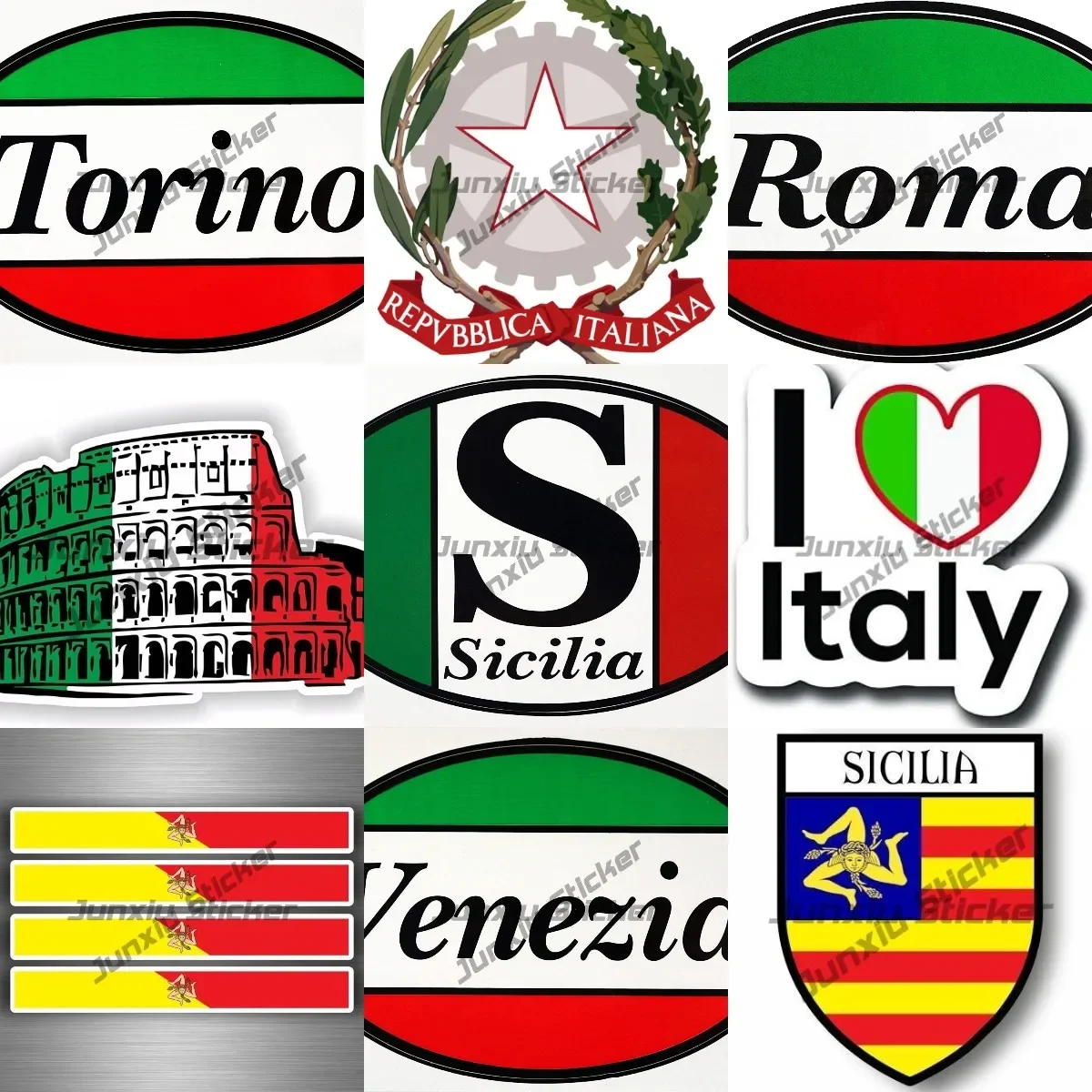 Italy Italian Shield Decal - Car Sticker Badge With UV Protection