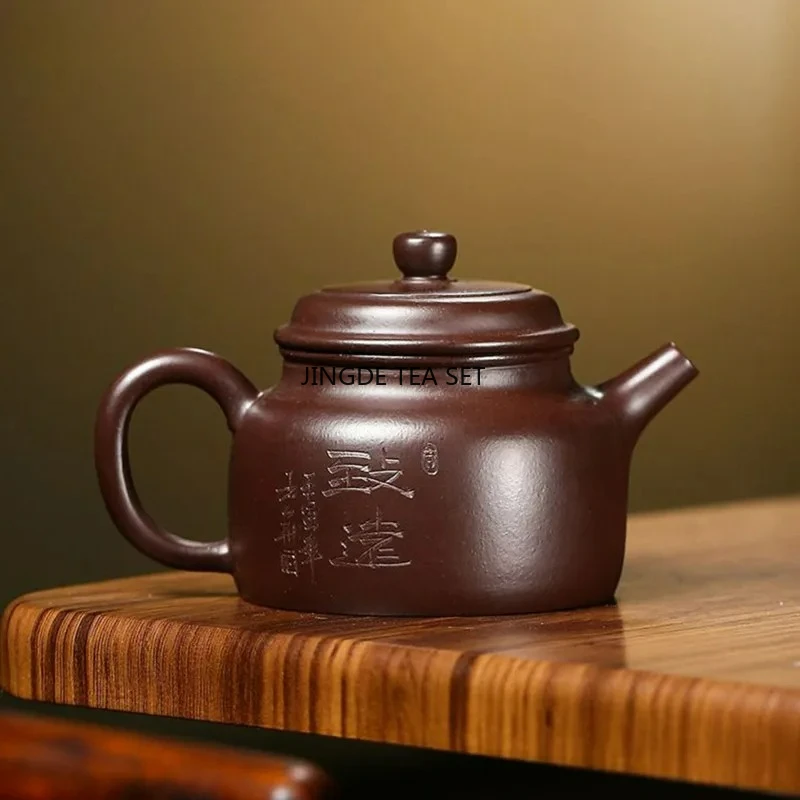 180ml Yixing purple clay teapot original ore hand-painted vermilion clay beauty tea filter exquisite tea set