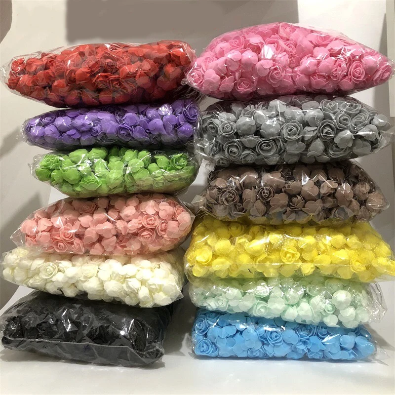 Wekuw 80 Têtes De Roses Artificielles - Fleurs En Soie 4 Couleurs Pour Mariage, Décoration Maison & DIY (Poudre, Blanc, Champagne, Rose)