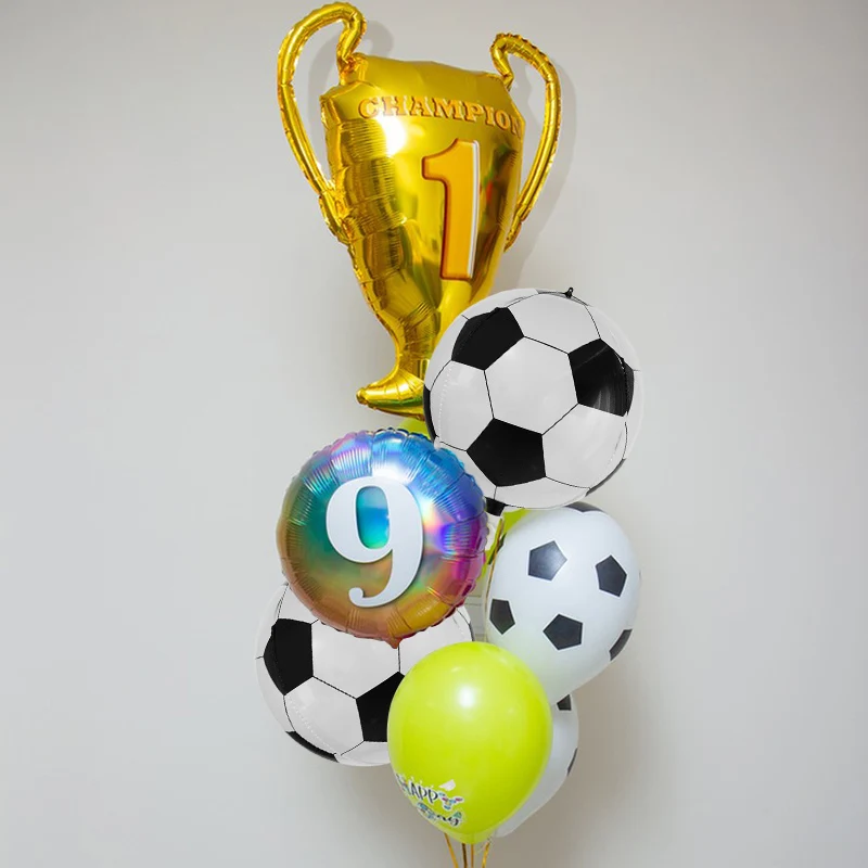 2/6 Stücke 22 Zoll 4D Fußball Ballons Fußball Sport Junge Geburtstag Party Supplies Für Kinder Baby Dusche Geburtstag Party Dekoration – Detail 3
