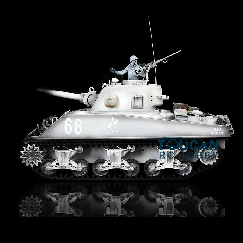 Heng Long RC Tank 1/16 7.0 FPV Plastic Ver Sherman 3898 360° Turret Barrel Recoil Battle Against Smoke Effect Toys TH17690-SMT7 4