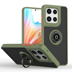 Durable Armor Matte Case with Ring Stand - Shockproof Cover for EDGE50 FUSION (Green)