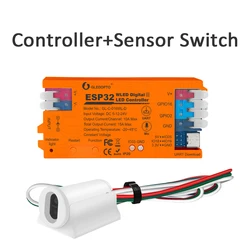 Wireless LED Controller with Built - In Microphone, Dynamic Modes, Easy Wiring, and App & Alexa Voice Control (016WL - D with Sensor)
