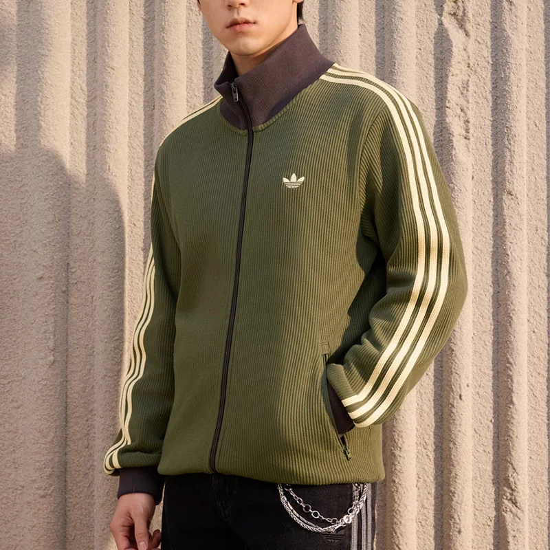 Adidas Originals Waffle Track Top Waffle Sports Early Spring Stand-Up Collar Zipper Stripesd Jacket Homme Kz2914 1 Adidas Originals Waffle Track Top Waffle Sports Early Spring Stand-Up Collar Zipper Stripesd Jacket Homme Kz2914 1