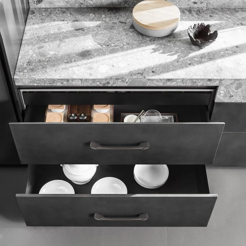 Furniture Handles Aluminum alloy cabinet handle gray wardrobe handle makeup table 96mm/128mm storage room cabinet handle
