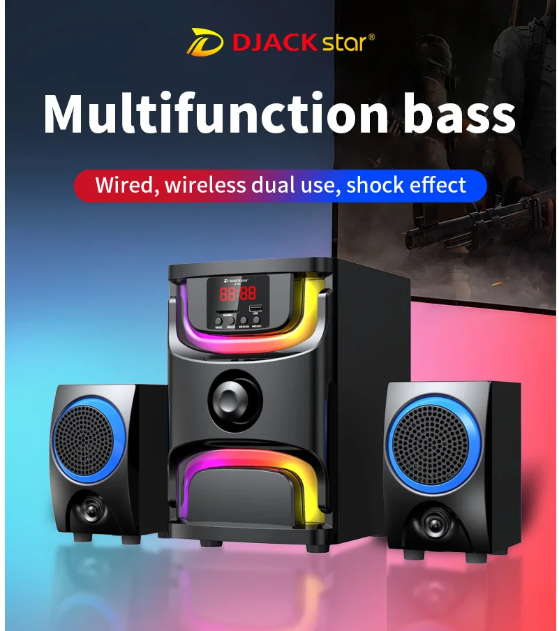 

2.1Desktop Bluetooth Speaker Home Theater Multimedia 3D Surround High Fidelity Subwoofer Wireless Portable Stereo Speaker System