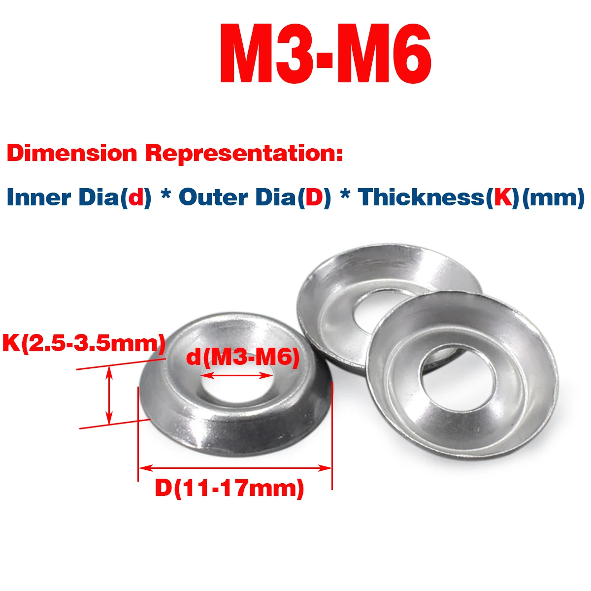

304 SS Concave-Convex Gasket,Countersunk Hollow Bowl-Shaped Decorative Gasket