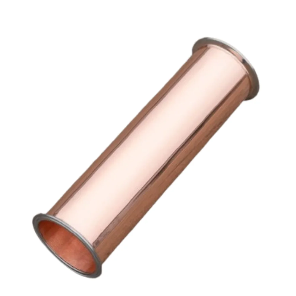 Clamp 2"(51mm)OD64mm L=200mm Sanitary Straight Copper Pipe With Clamp Ends,Seamless Spool Tube,Thickness 2mm For Distillation