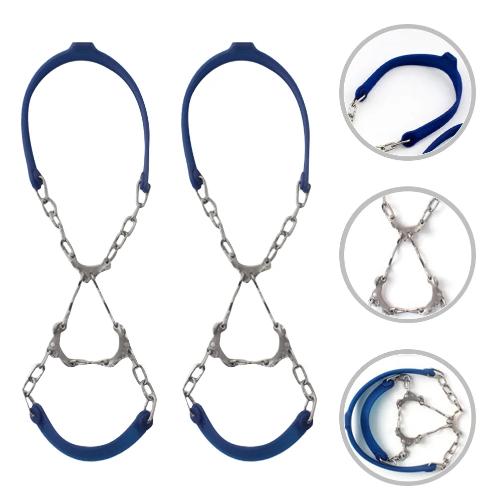 

2 Pcs Shoe Safety Chains Snow Hiking Silicon Shoe Covers Grippers Women Non-slip