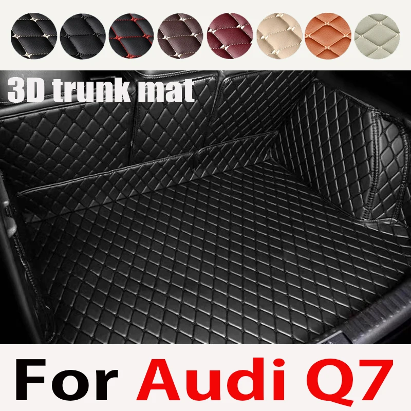 Für Audi Q7 2016 2017 2018 2019 2020 2021 2022 Stamm Auto Matten  Wasserdichte Schutz Tank Organizer Matte Gewidmet Auto zubehör - AliExpress