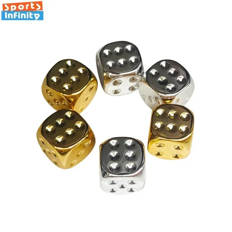 Electroplated Gold and Silver Dice Rounded Corners Acrylic Number Dice Dnd Set 6pcs/set dice set acrylic dice