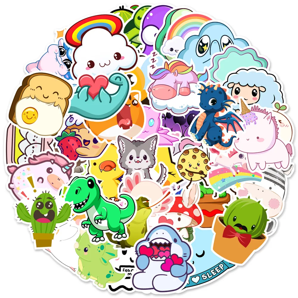 

10/30/50PCS Cute Cartoon Personality Creative Graffiti Sticker Water Cup Suitcase Guitar Skateboard Car Waterproof Wholesale