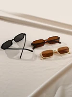 Ensemble de lunettes à monture carrée à la mode pour hommes et femmes, fête de vacances, décoration extérieure, idéal pour les cadeaux de la fête de Léon, 3 pièces 5