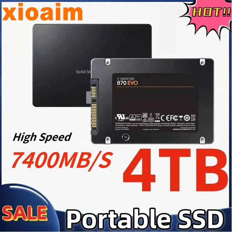 Для xiaomi 4 ТБ твердотельный диск SSD 870 EVO 500G 1 ТБ 2 ТБ внутренний жесткий диск Sata3 2,5 дюйма для ноутбука, микрокомпьютера, настольного компьютера