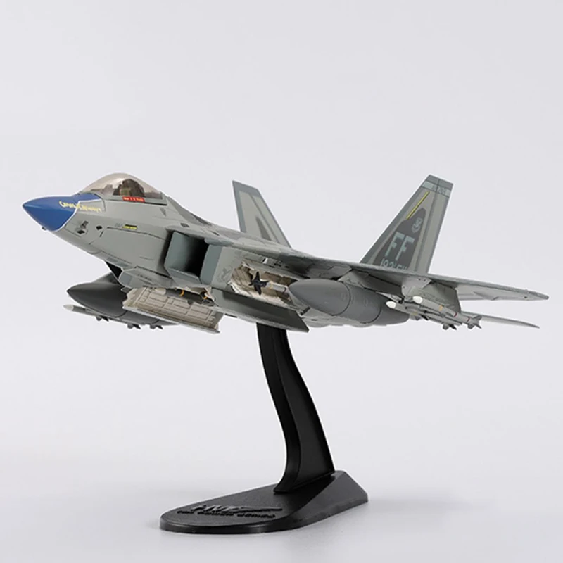 Maquette avion F-22A US Air Force - 27th FS - 1st FW - Langley AFO Base - métal 1/200e