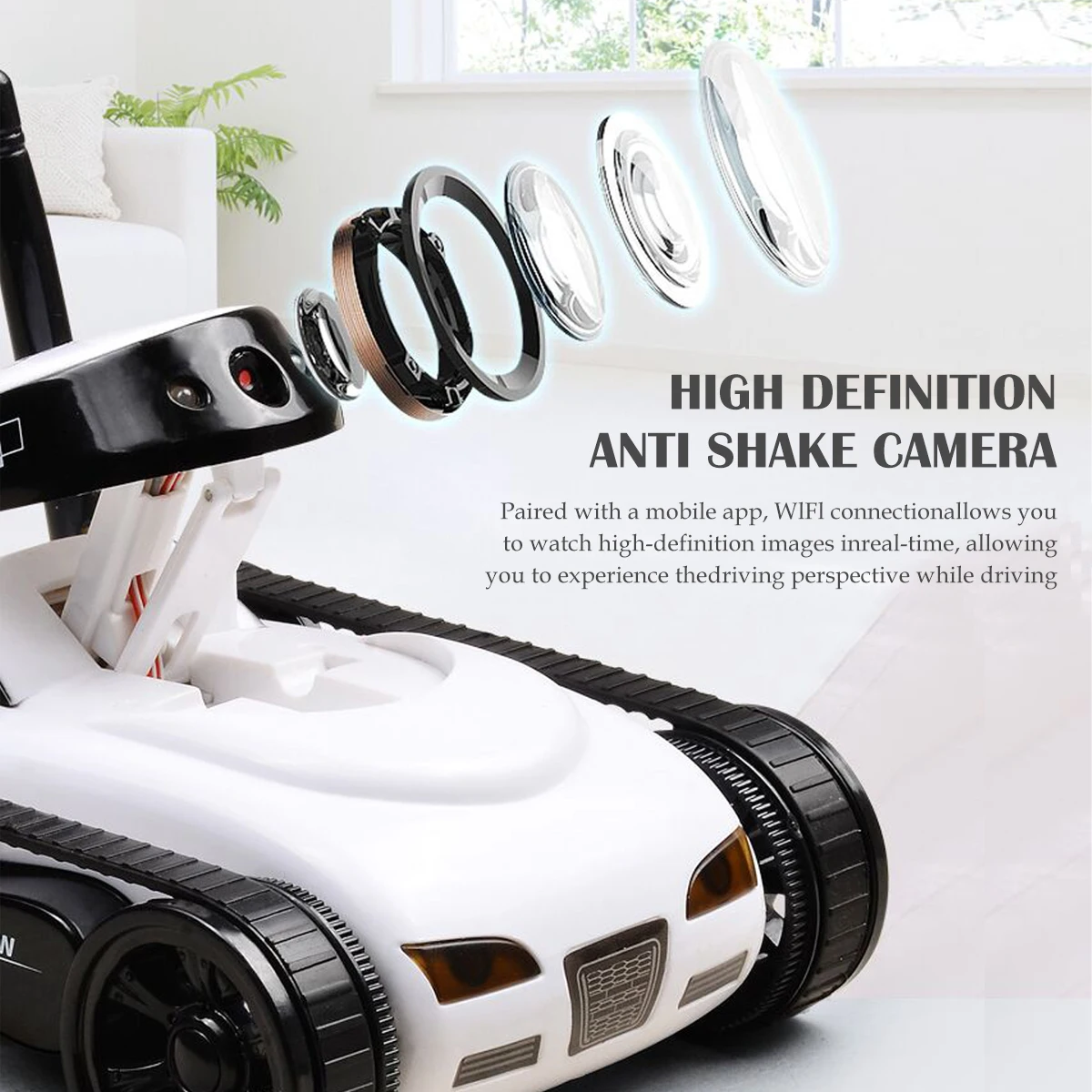 Remote Control Tank Car App Controlled Wireless Spy Tank Transmission HD Camera Vision Toys Explore Move Motion Gifts
