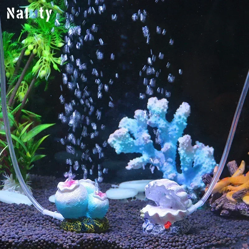 Aquarium Decoration Oxygen Set Fish Tank Silent Air Pumps Air Stone Volcano Conch Bubble Stone Aquarium Accessories Oxygen Pump 2