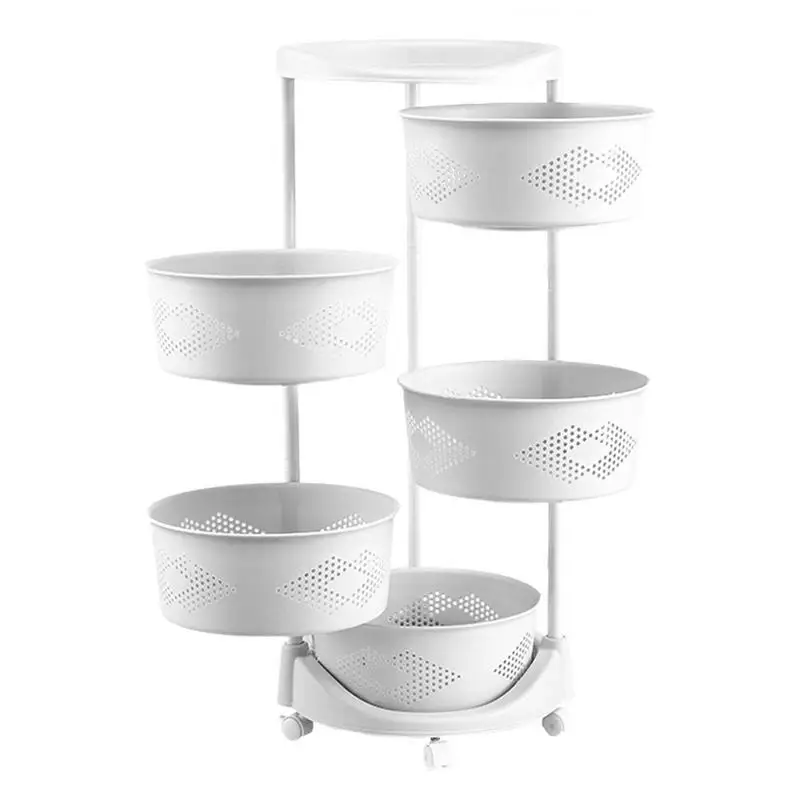 

Rotating Storage No Drill Wall Mount Corner Shelves Cosmetic Holder No Punch Vegetable Storage Fruit Basket Condiment Organizer